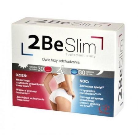 2Be Slim, 30 tabletek na dzień + 30 tabletek na noc + Bez recepty | Odchudzanie i oczyszczanie organizmu ++ Colfarm