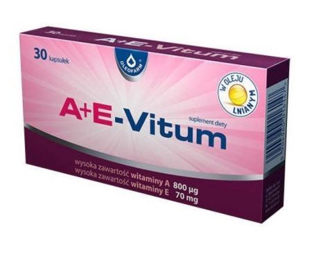 A+E-Vitum, kapsułki, 30 szt. + Bez recepty | Skóra, włosy i paznokcie ++ Oleofarm