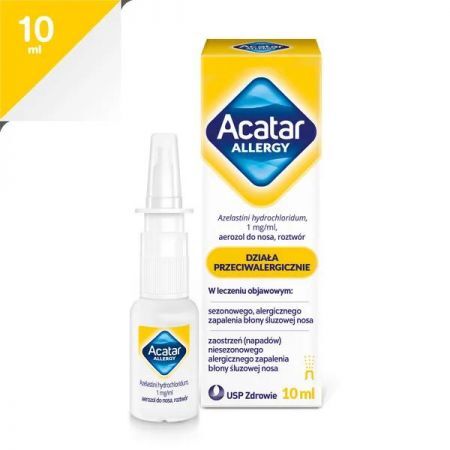 Acatar Allergy, 1 mg/ml aerozol do nosa, 10 ml + Bez recepty | Alergia | Preparaty do nosa i oczu ++ Us Pharmacia