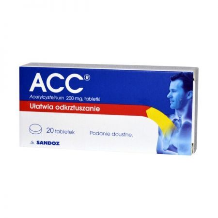 ACC, 200 mg tabletki, 20 szt + Bez recepty | Przeziębienie i grypa | Kaszel ++ Sandoz