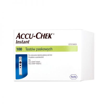 Accu-Chek Instant, paski testowe do monitorowania stężenia glukozy we krwi, 100 sztuk + Bez recepty | Cukrzyca | Glukometry i paski testowe ++ Roche