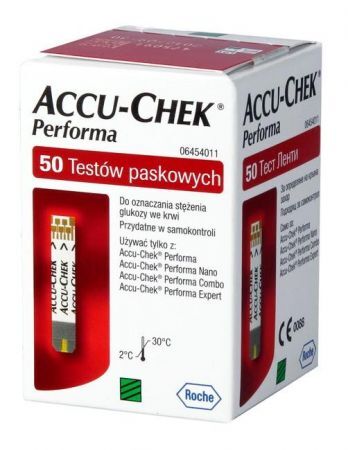 Accu-Chek Performa, paski testowe do monitorowania stężenia glukozy we krwi, 50 sztuk + Bez recepty | Cukrzyca | Glukometry i paski testowe ++ Roche