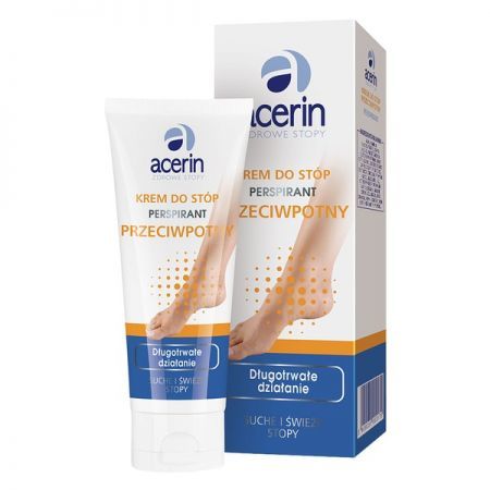Acerin Perspirant, krem przeciwpotny do stóp, 75 ml + Kosmetyki i dermokosmetyki | Problemy skórne | Nadmierna potliwość ++ Scan-Anida
