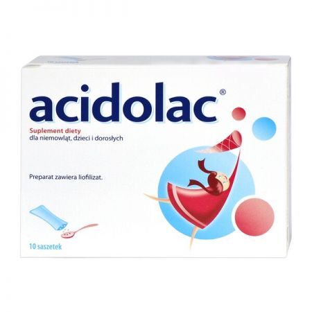 Acidolac, liofilizat doustny, 3 g x 10 saszetek + Bez recepty | Przewód pokarmowy i trawienie | Probiotyki ++ Polpharma