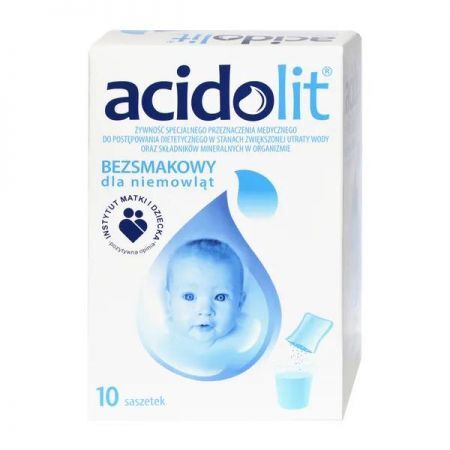 Acidolit, proszek bezsmakowy dla niemowląt, 4,35 g x 10 saszetek + Bez recepty | Przewód pokarmowy i trawienie | Biegunka ++ Polpharma