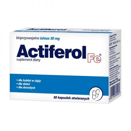 Actiferol Fe, 30 mg kapsułki otwierane, 30 szt. + Bez recepty | Odporność | Witaminy na odporność ++ Polski Lek