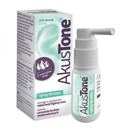 Akustone, spray do uszu, 15 ml (300 dawek) + Bez recepty | Uszy | Higiena uszu ++ Aflofarm