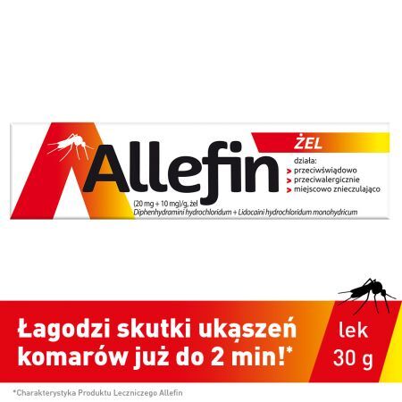 Allefin, żel, 30 g + Kosmetyki i dermokosmetyki | Problemy skórne | Ukąszenia | Po ukąszeniu ++ Hasco