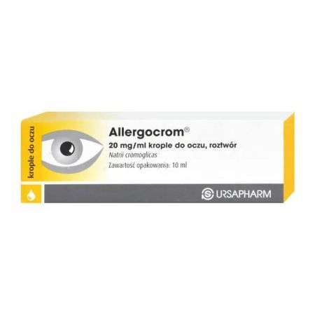 Allergocrom, 20 mg/ml krople do oczu, 10 ml + Bez recepty | Alergia | Preparaty do nosa i oczu ++ Ursapharm