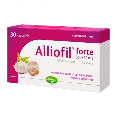 Alliofil forte, kapsułki, 30 szt + Bez recepty | Przeziębienie i grypa | Preparaty wspomagające ++ Herbapol Poznań