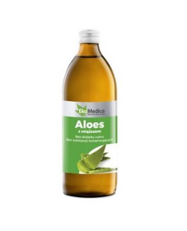 Aloes z miąższem, sok 99,8%, 500 ml EkaMedica + Bez recepty | Homeopatia i zioła | Herbaty i soki ++ Ekamedica
