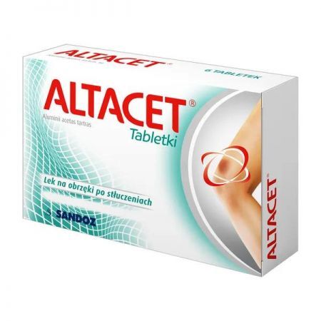 Altacet, 1 g tabletki, 6 szt. + Bez recepty | Kości, stawy, mięśnie | Stłuczenia i zwichnięcia ++ Sandoz