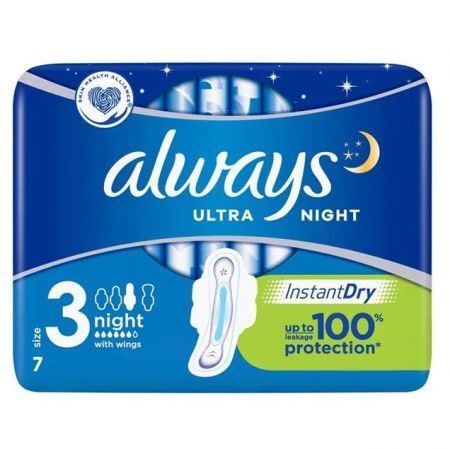 Always Ultra Night, podpaski ze skrzydełkami rozmiar 3, 7 szt. + Sprzęt i wyroby medyczne | Materiały higieniczne | Podpaski, wkładki, tampony ++ Procter &amp; Gamble