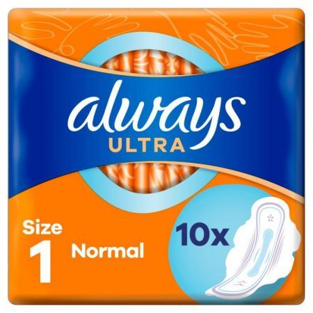 Always Ultra Normal Plus, podpaski ze skrzydełkami rozmiar 1, 10 szt. + Sprzęt i wyroby medyczne | Materiały higieniczne | Podpaski, wkładki, tampony ++ Procter &amp; Gamble