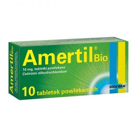 Amertil Bio, 10 mg tabletki powlekane, 10 szt. + Bez recepty | Alergia | Leki na alergię ++ Biofarm