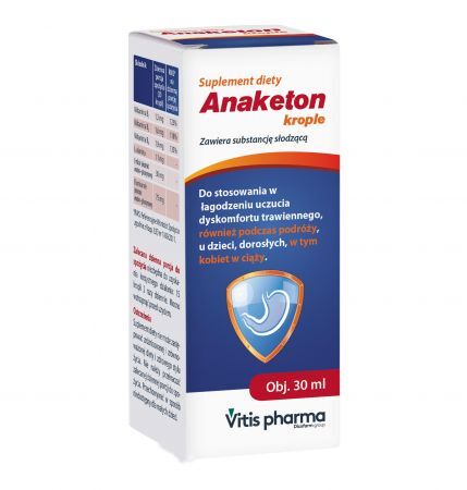 Anaketon, krople, 30 ml + Bez recepty | Przewód pokarmowy i trawienie | Nudności i wymioty ++ Vitis Pharma