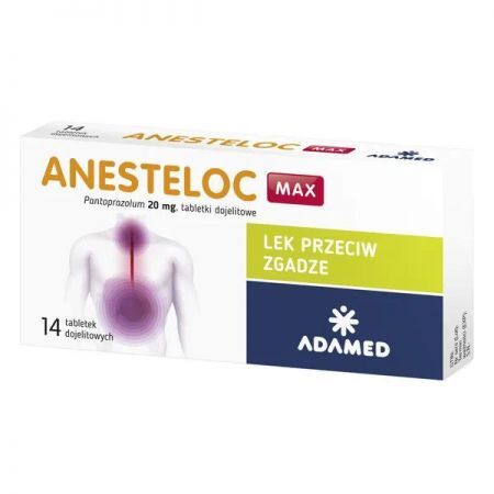 Anesteloc Max, 20 mg tabletki dojelitowe, 14 szt. + Bez recepty | Przewód pokarmowy i trawienie | Nadkwaśność i zgaga ++ Adamed