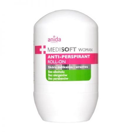Anida Medi Soft Woman, antyperspirant roll-on dla kobiet skóra delikatna wrażliwa 50 ml + Kosmetyki i dermokosmetyki | Pielęgnacja | Ciało | Dezodoranty, antyperspiranty i mgiełki ++ Aflofarm
