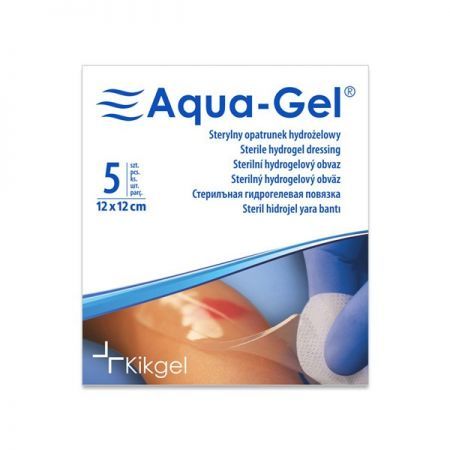 Aqua-Gel, sterylny opatrunek hydrożelowy 12 cm x 12 cm, 1 szt. + Sprzęt i wyroby medyczne | Materiały opatrunkowe | Opatrunki specjalistyczne ++ Kikgel