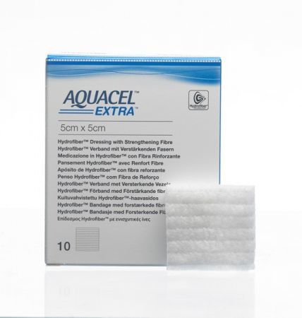 Aquacel Extra, opatrunek hydrofiber 5x5cm, 1szt (z op.10szt) + Sprzęt i wyroby medyczne | Materiały opatrunkowe | Opatrunki specjalistyczne ++ Convatec Limited