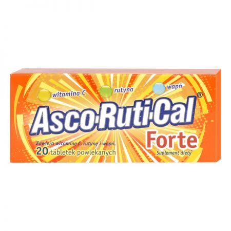 AscoRutiCal Forte, tabletki powlekane, 20 szt. + Bez recepty | Odporność | Witaminy na odporność ++ Polfa Rzeszów