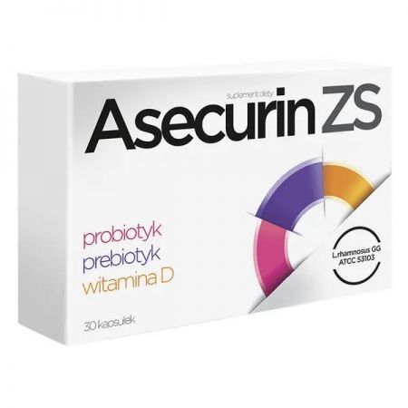 Asecurin ZS, kapsułki, 30 szt. + Bez recepty | Przewód pokarmowy i trawienie | Biegunka ++ Aflofarm
