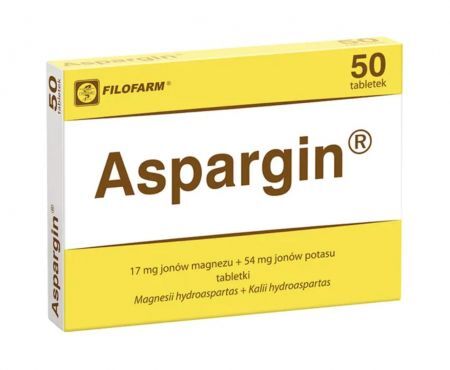 Aspargin, 250 mg+250 mg tabletki, 50 szt. Filofarm + Bez recepty | Witaminy i minerały | Magnez i potas ++ Filofarm