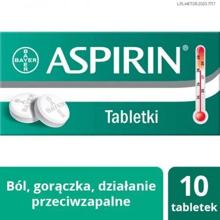 Aspirin, 500 mg tabletki, 10 szt. + Bez recepty | Przeciwbólowe | Ból głowy i migrena ++ Bayer