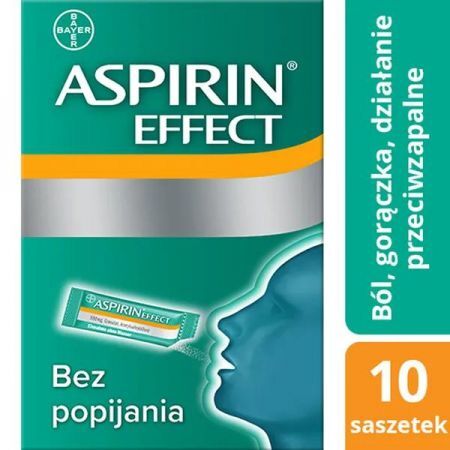 Aspirin Effect, 500 mg granulki w saszetkach, 10 szt. + Bez recepty | Przeziębienie i grypa | Gorączka ++ Bayer