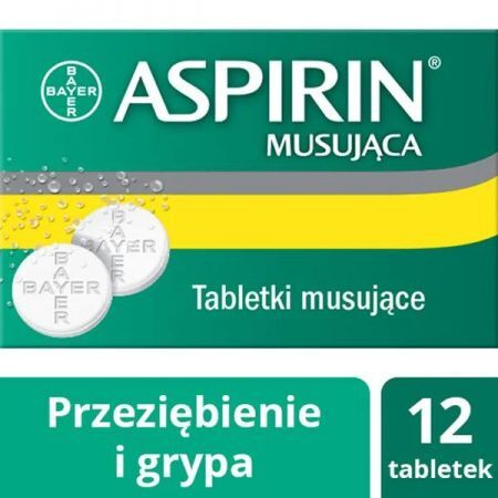 Aspirin Musująca (Ultra Fast), 500 mg tabletki musujące, 12 szt. + Bez recepty | Przeciwbólowe | Ból głowy i migrena ++ Bayer