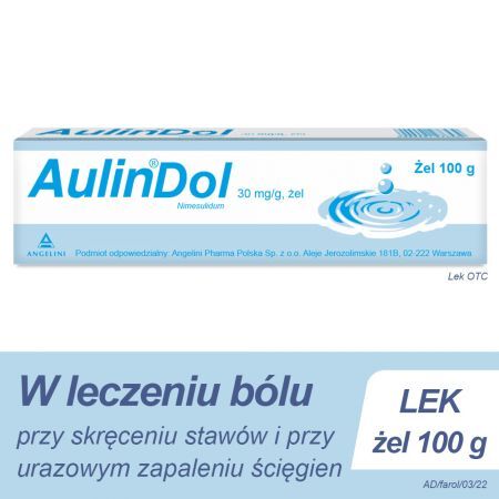 AulinDol, żel 0,03 g/g, 100 g + Bez recepty | Kości, stawy, mięśnie | Ból mięśni i stawów ++ Angelini