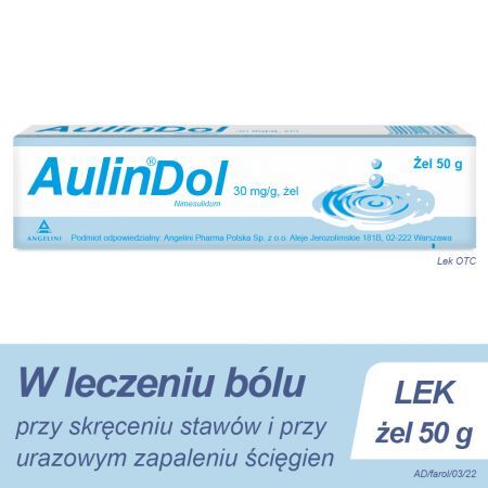 AulinDol, żel 0,03 g/g, 50 g + Bez recepty | Kości, stawy, mięśnie | Ból mięśni i stawów ++ Angelini