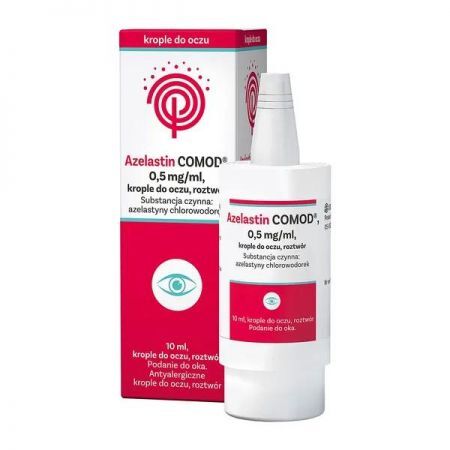 Azelastin COMOD, 0,5 mg/ml krople do oczu, 10 ml + Bez recepty | Alergia | Preparaty do nosa i oczu ++ Ursapharm