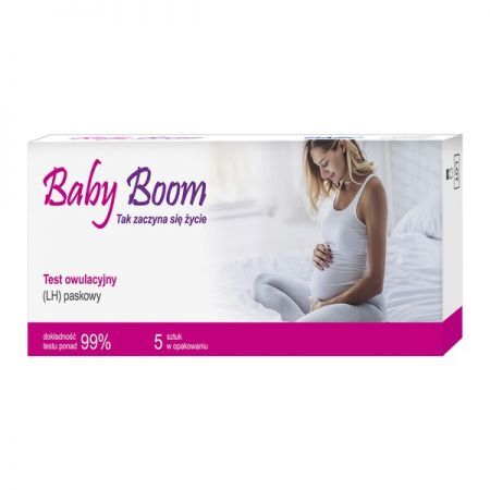 Baby Boom, paskowy test owulacyjny (LH), 5 szt. + Bez recepty | Seks i potencja | Testy ciążowe i owulacyjne ++ Paso