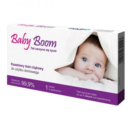 Baby Boom, test ciążowy kasetowy, 1 szt. + Bez recepty | Seks i potencja | Testy ciążowe i owulacyjne ++ Paso