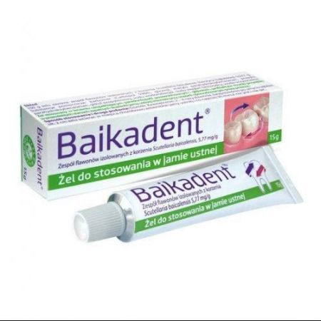 Baikadent, 5,77 mg/g żel do stosowania w jamie ustnej, 15 g + Bez recepty | Jama ustna i zęby | Choroby dziąseł i przyzębia ++ Herbapol Wrocław