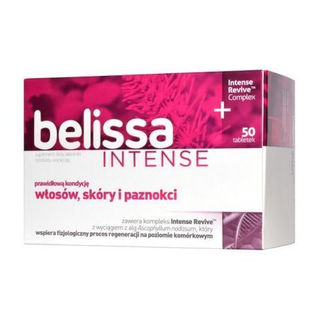 Belissa Intense, tabletki na włosy, skórę i paznokcie, 50 szt. + Bez recepty | Skóra, włosy i paznokcie ++ Aflofarm