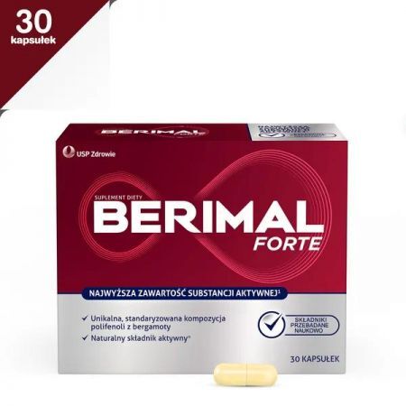 Berimal Forte, kapsułki, 30 szt + Bez recepty | Serce i krążenie | Cholesterol ++ Us Pharmacia