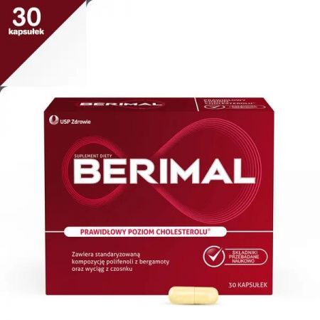 Berimal, kapsułki, 30 szt. + Bez recepty | Serce i krążenie | Cholesterol ++ Us Pharmacia
