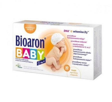 Bioaron Baby 0+, krople wyciskane z kapsułki, 30 szt. + Bez recepty | Witaminy i minerały | Witamina D ++ Phytopharm