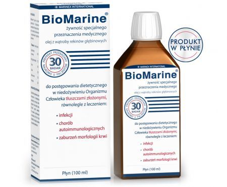 BioMarine, płyn, 100 ml + Bez recepty | Odporność | Tran i olej z wątroby rekina ++ Marinex
