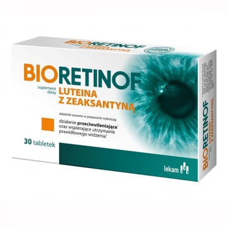 Bioretinof luteina z zeaksantyną, tabletki powlekane, 30 szt. + Bez recepty | Oczy i wzrok | Witaminy na oczy ++ Lek-Am
