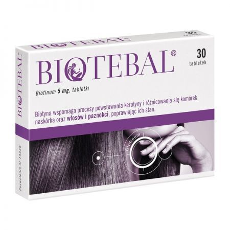 Biotebal, 5 mg tabletki, 30 szt + Bez recepty | Skóra, włosy i paznokcie ++ Polpharma