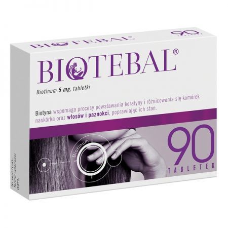 Biotebal, 5 mg tabletki, 90 szt + Bez recepty | Skóra, włosy i paznokcie ++ Polpharma