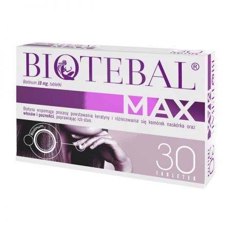 Biotebal Max, 10 mg tabletki, 30 szt. + Bez recepty | Witaminy i minerały | Witaminy z grupy B ++ Polpharma