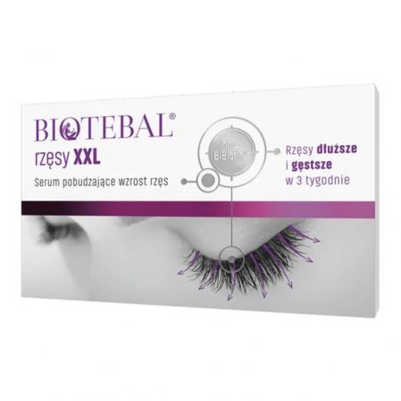 Biotebal rzęsy XXL, serum pobudzające wzrost rzęs, 3 ml + Kosmetyki i dermokosmetyki | Pielęgnacja | Usta i oczy ++ Polpharma