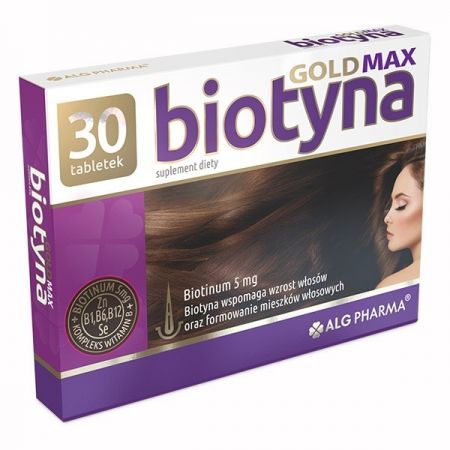 Biotyna Gold Max (Biotevit Gold), tabletki, 30 szt. ALG PHARMA + Bez recepty | Skóra, włosy i paznokcie ++ Alg Pharma