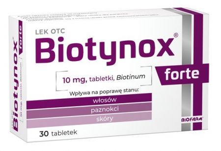 Biotynox Forte, 10 mg tabletki, 30 szt. + Bez recepty | Skóra, włosy i paznokcie ++ Biofarm