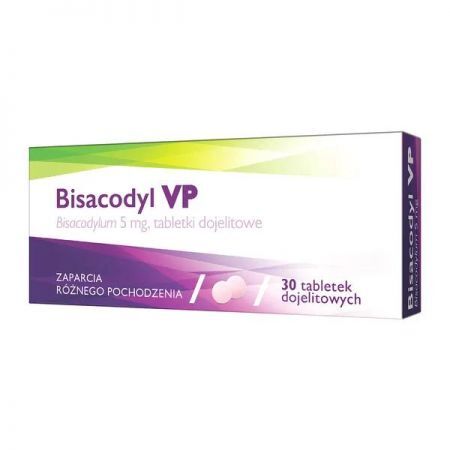Bisacodyl VP, 5 mg tabletki dojelitowe, 30 szt. + Bez recepty | Przewód pokarmowy i trawienie | Zaparcia ++ Polfa Rzeszów