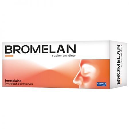 Bromelan (dawniej Sinuzym), tabletki dojelitowe, 30 szt. + Bez recepty | Przeziębienie i grypa | Katar i zapalenie zatok ++ Solinea